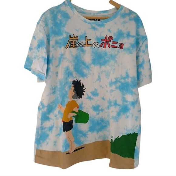 Men's Ponyo x Studio Ghibli X Anime X Rare HTF Tie-Dye T-Shirt Studio Graphic - Picture 3 of 10